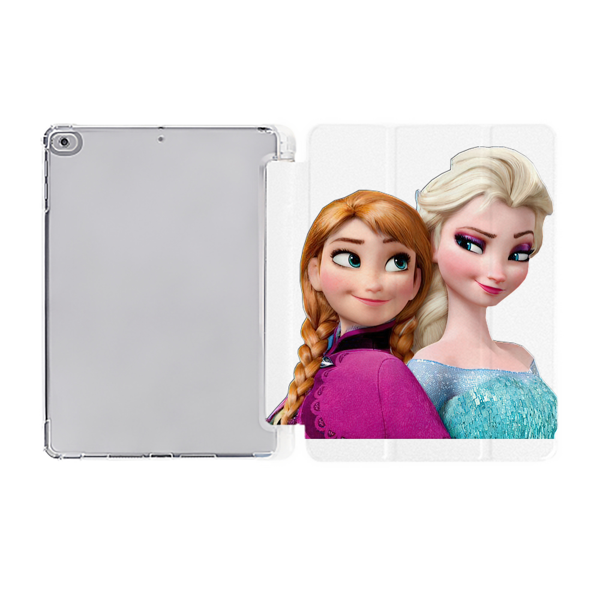 （画像用） アナと雪の女王 アンナ エルサ Frozen Anna Elsa IPad ケース ペン収納付き 三つ折りスタンド PUレザー×シリコン 対応機種9.5/10.5/10.9インチ